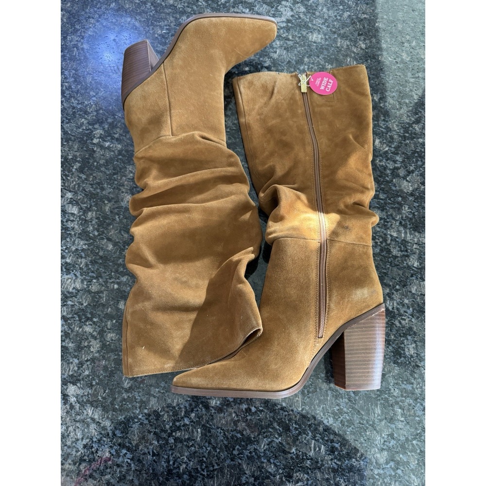 Vince Camuto Aprine Tall‎ Slouch Boots, Golden Walnut, Women's 9(Wide Calf) New